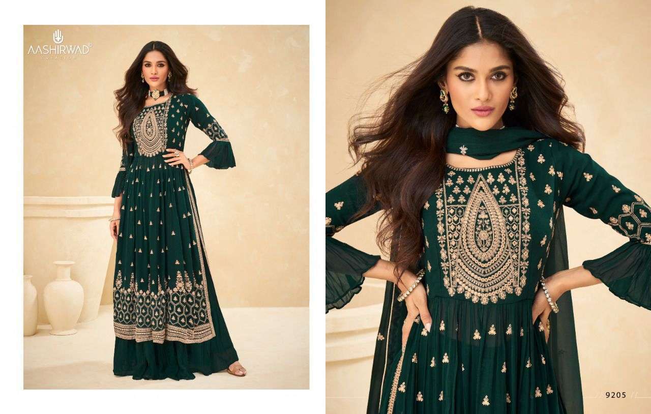 AASHIRWAD CREATION PRESENT LIMELIGHT READYMADE DESIGNER SUITS IN WHOLESALE PRICE IN SURAT - SAI DRESSES