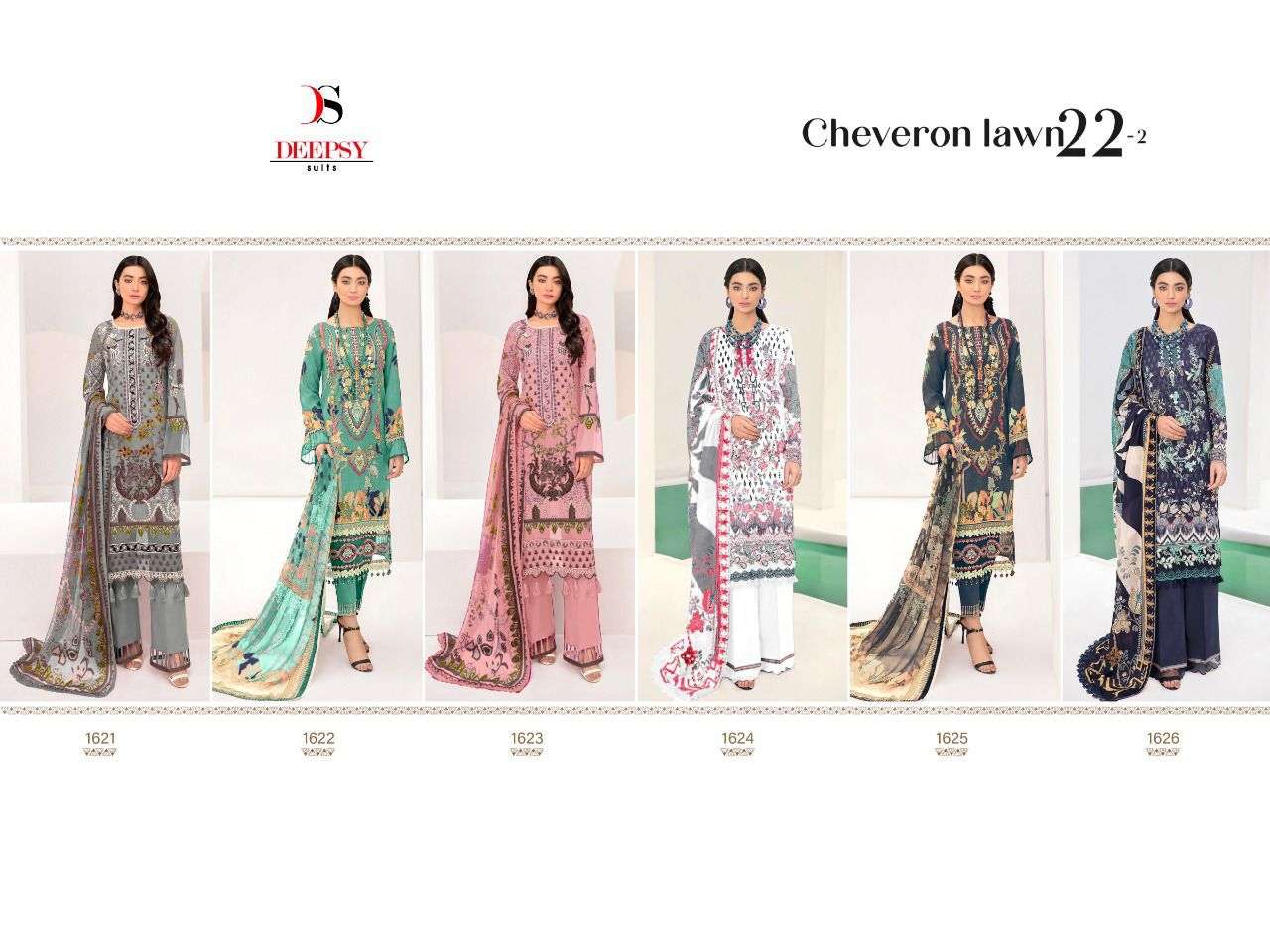 DEEPSY SUITS PRESENT CHEVERON LAWN 22-2 COTTON EMBROIDERED PAKISTANI SUITS IN WHOLESALE PRICE IN SURAT - SAI DRESSES