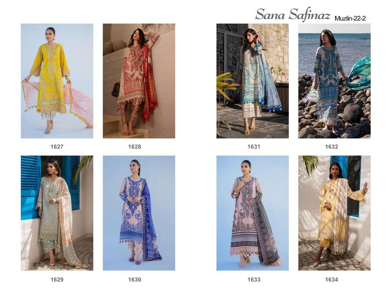 DEEPSY SUITS PRESENT SANA SAFINAZ MUZLIN 22-2 PURE COTTON PAKISTANI DESIGNER SUITS IN WHOLESALE PRICE IN SURAT - SAI DRESSES