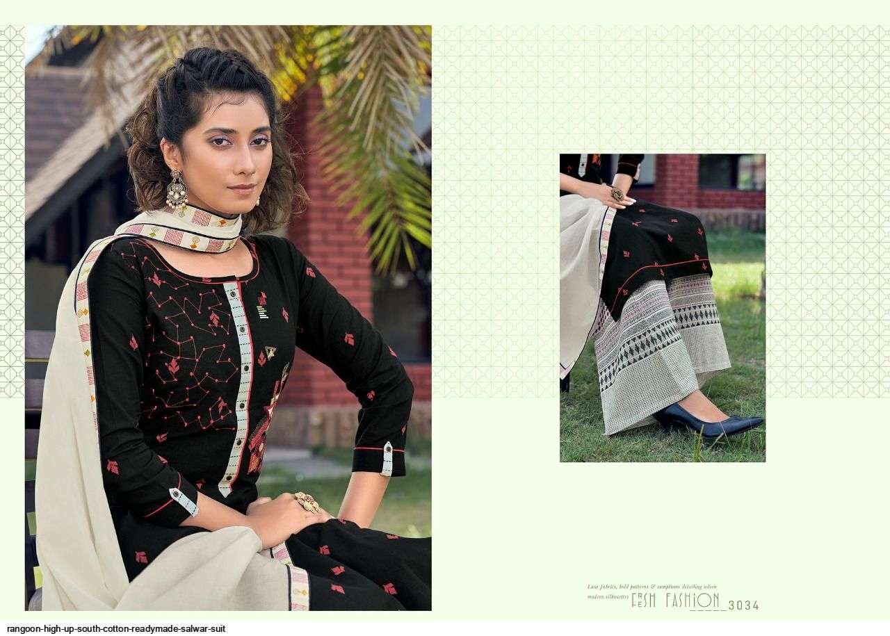 RANGOON PRESENT HIGH UP SOUTH COTTON READYMADE DESIGNER SUITS IN WHOLESALE PRICE IN SURAT - SAI DRESSES