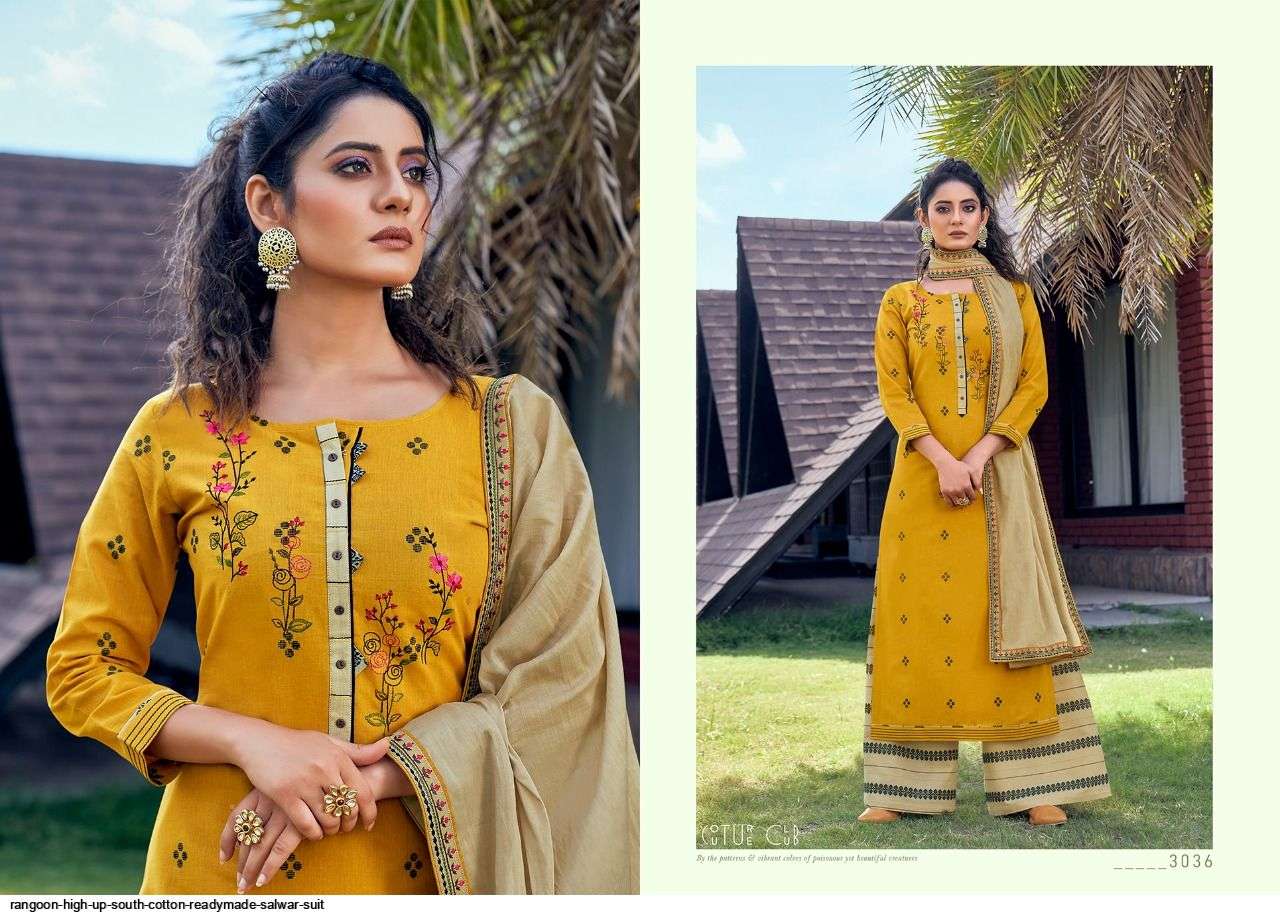 RANGOON PRESENT HIGH UP SOUTH COTTON READYMADE DESIGNER SUITS IN WHOLESALE PRICE IN SURAT - SAI DRESSES