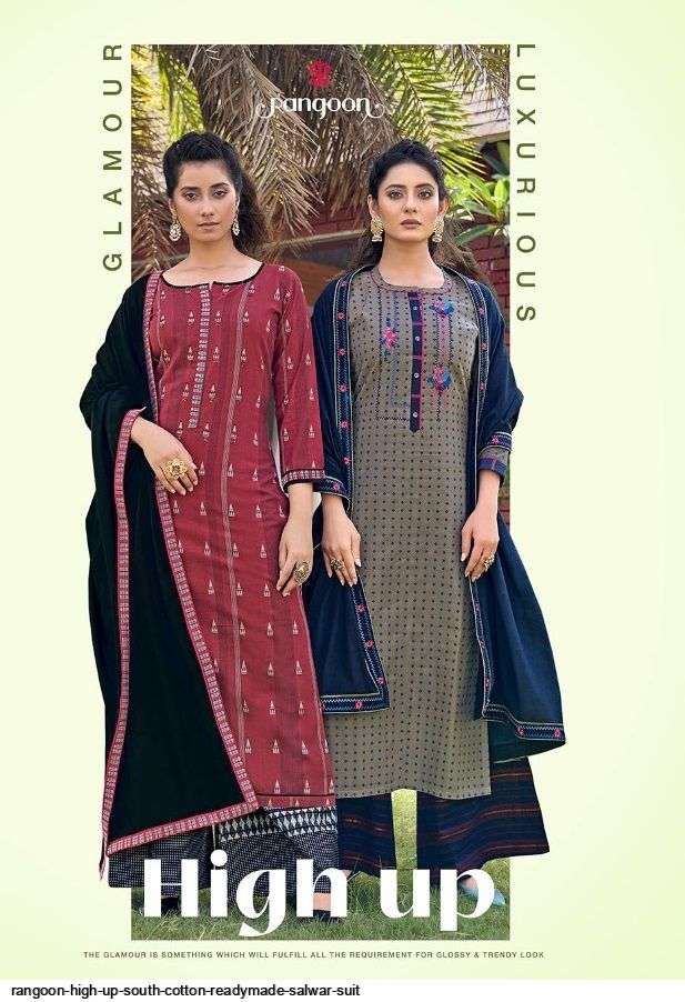 RANGOON PRESENT HIGH UP SOUTH COTTON READYMADE DESIGNER SUITS IN WHOLESALE PRICE IN SURAT - SAI DRESSES