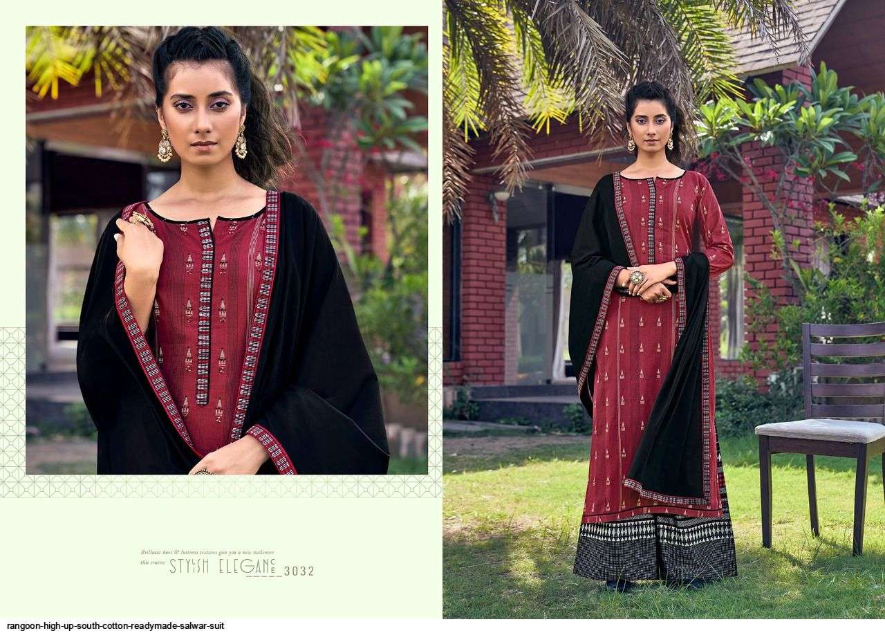 RANGOON PRESENT HIGH UP SOUTH COTTON READYMADE DESIGNER SUITS IN WHOLESALE PRICE IN SURAT - SAI DRESSES