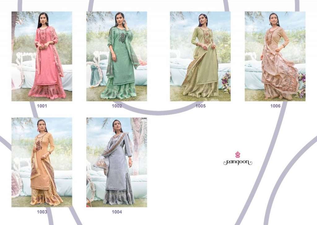 RANGOON PRESENT RASHIYA HEAVY COTTON SELF PRINT WITH KASHMIRI WORK ON NECK READYMADE FANCY SALWAR SUITS IN WHOLESALE PRICE IN SURAT - SAI DRESSES