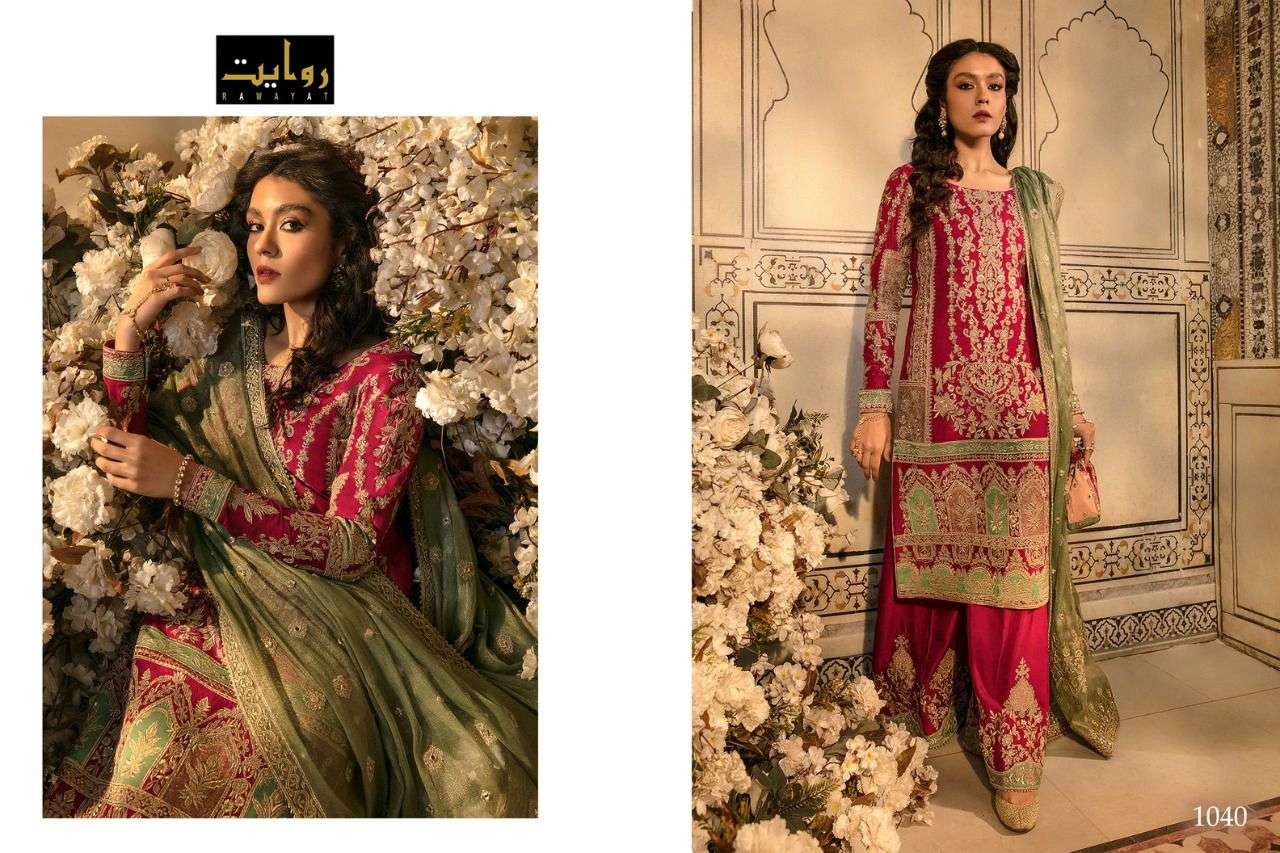 RAWAYAT PRESENT NUREH VOL 4 SEMI STITCHED EMBROIDERED PAKISTANI DESIGNER SUITS IN WHOLESALE PRICE IN SURAT - SAI DRESSES