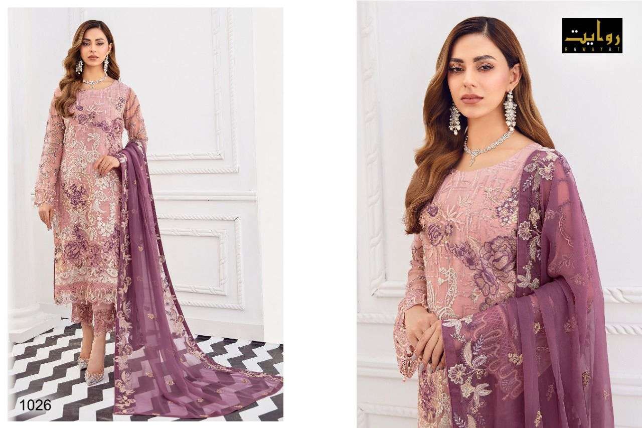 RAWAYAT PRESENT RANGOON VOL 3 SEMI STITCHED DESIGNER PAKISTANI SUITS IN WHOLESALE PRICE IN SURAT - SAI DRESSES