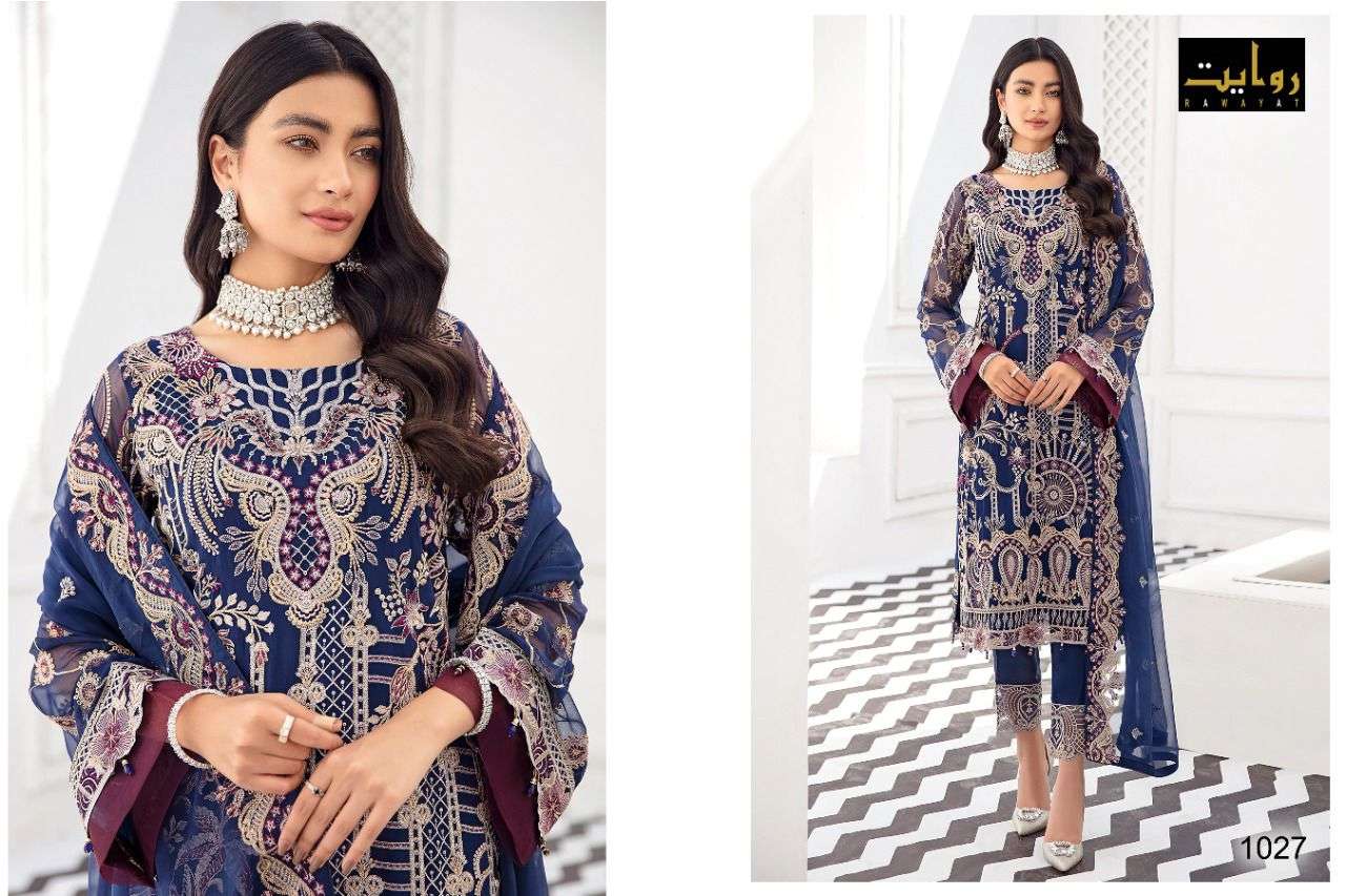 RAWAYAT PRESENT RANGOON VOL 3 SEMI STITCHED DESIGNER PAKISTANI SUITS IN WHOLESALE PRICE IN SURAT - SAI DRESSES