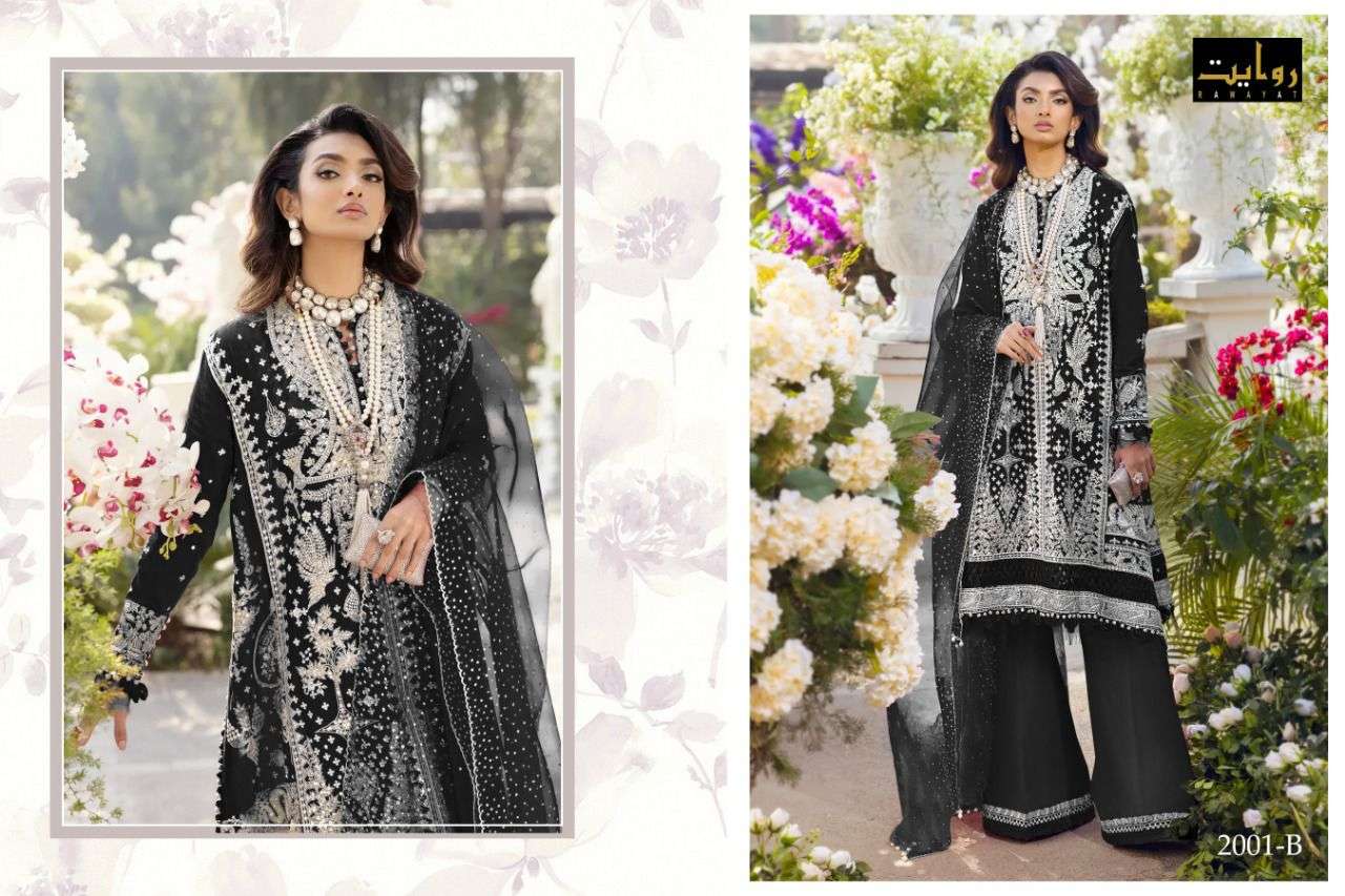 RAWAYAT PRESENT SANA SAFINAZ - 8 SEMI STITCHED PAKISTANI DESIGNER SUITS IN WHOLESALE PRICE IN SURAT - SAI DRESSES