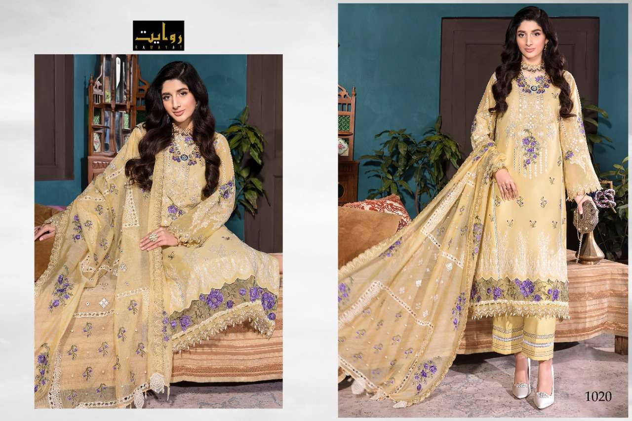 RAWAYAT PRESENT SIGNATURE LAWN COLLECTION DESIGNER PAKISTANI SUITS IN WHOLESALE PRICE IN SURAT - SAI DRESSES