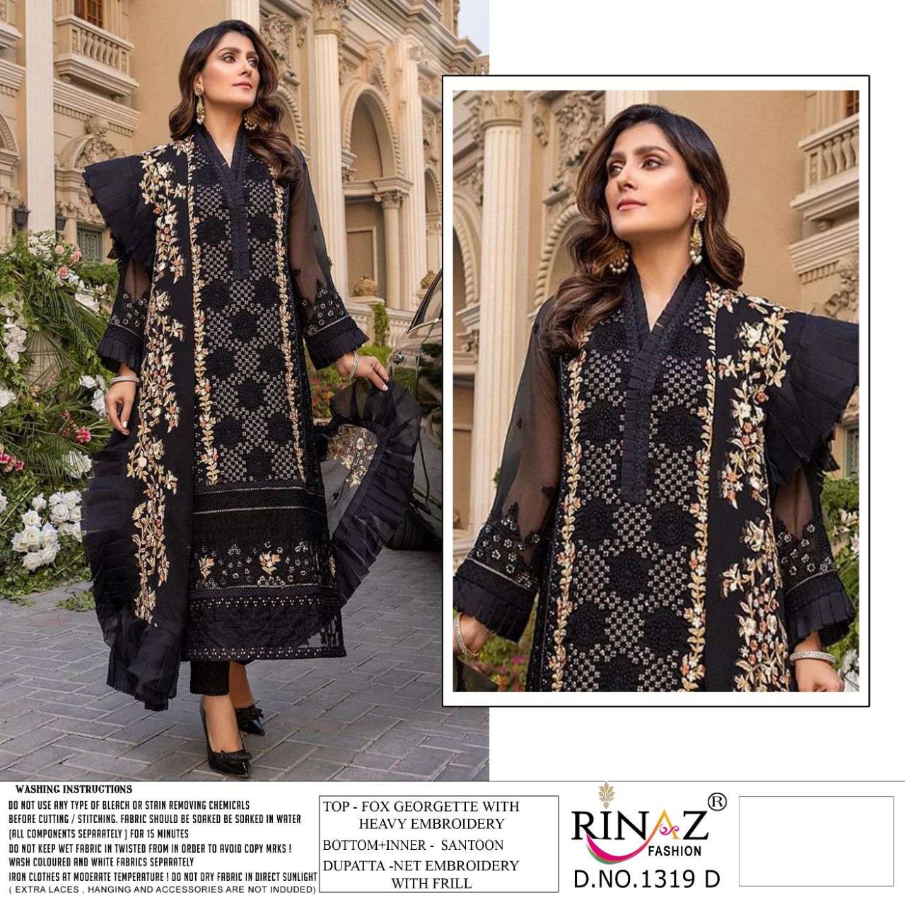 RINAZ FASHION PRESENT RINAZ D.NO 1319 A TO 1319 E SERIES SEMI STITCHED PAKISTANI DESIGNER SUITS IN WHOLESALE PRICE IN SURAT - SAI DRESSES