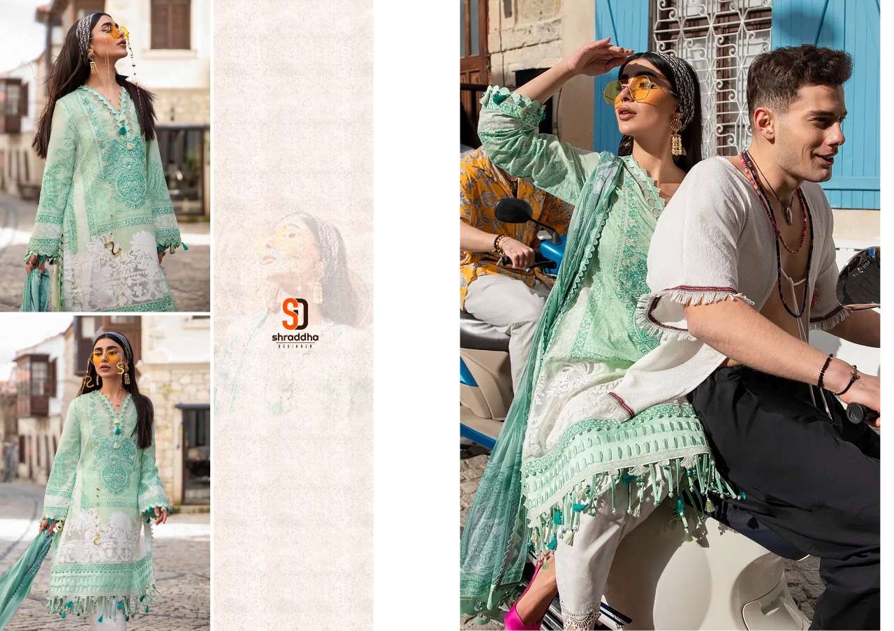 SHRADDHA DESIGNER PRESENT SANA SAFINAZ VOL-3 LAWN COTTON PAKISTANI DESIGNER SUITS IN WHOLESALE PRICE IN SURAT - SAI DRESSES