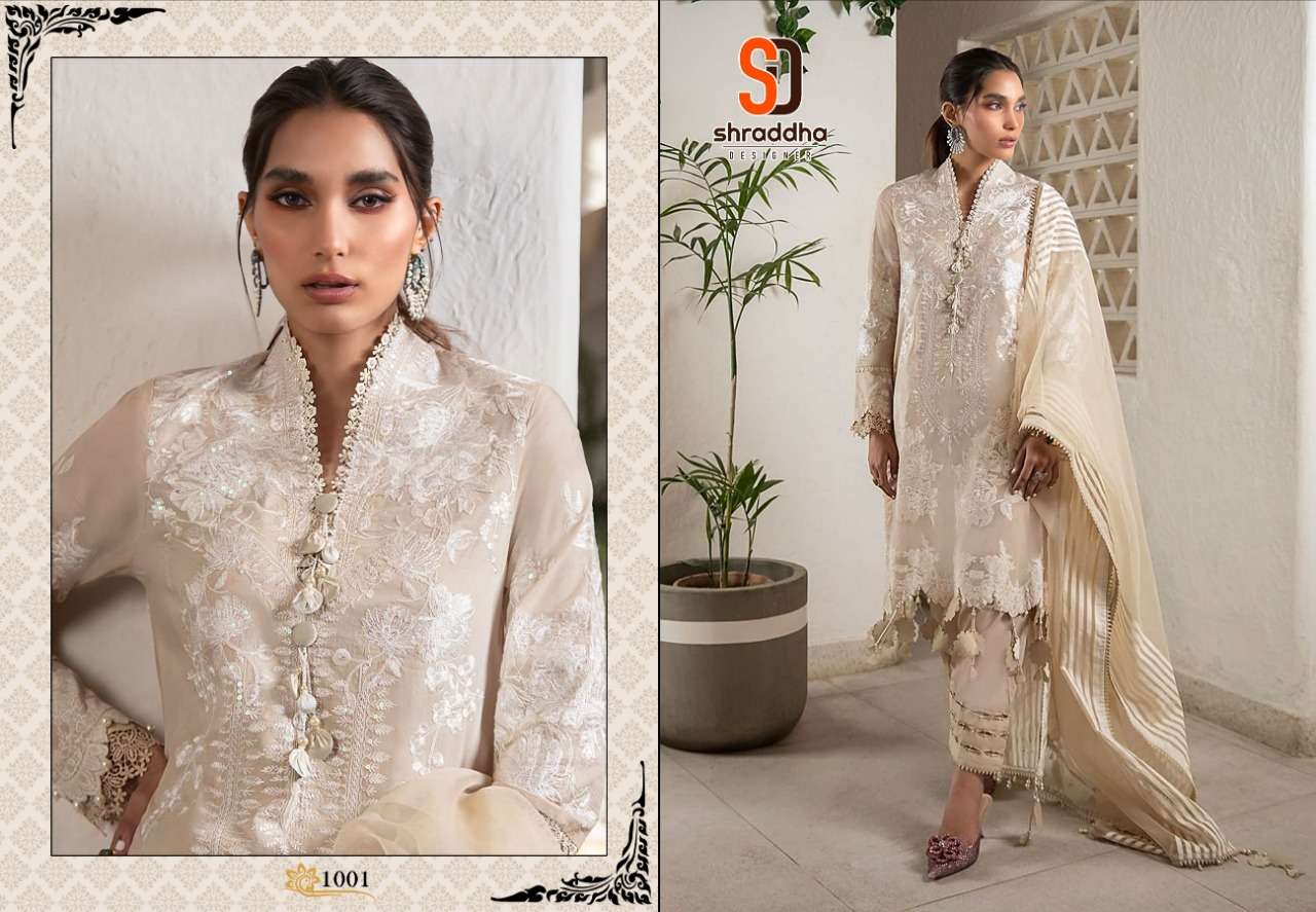 SHRADDHA DESIGNER PRESENT SANA SAFINAZ VOL 4 LAWN PAKISTANI DESIGNER SUITS IN WHOLESALE PRICE IN SURAT - SAI DRESSES 