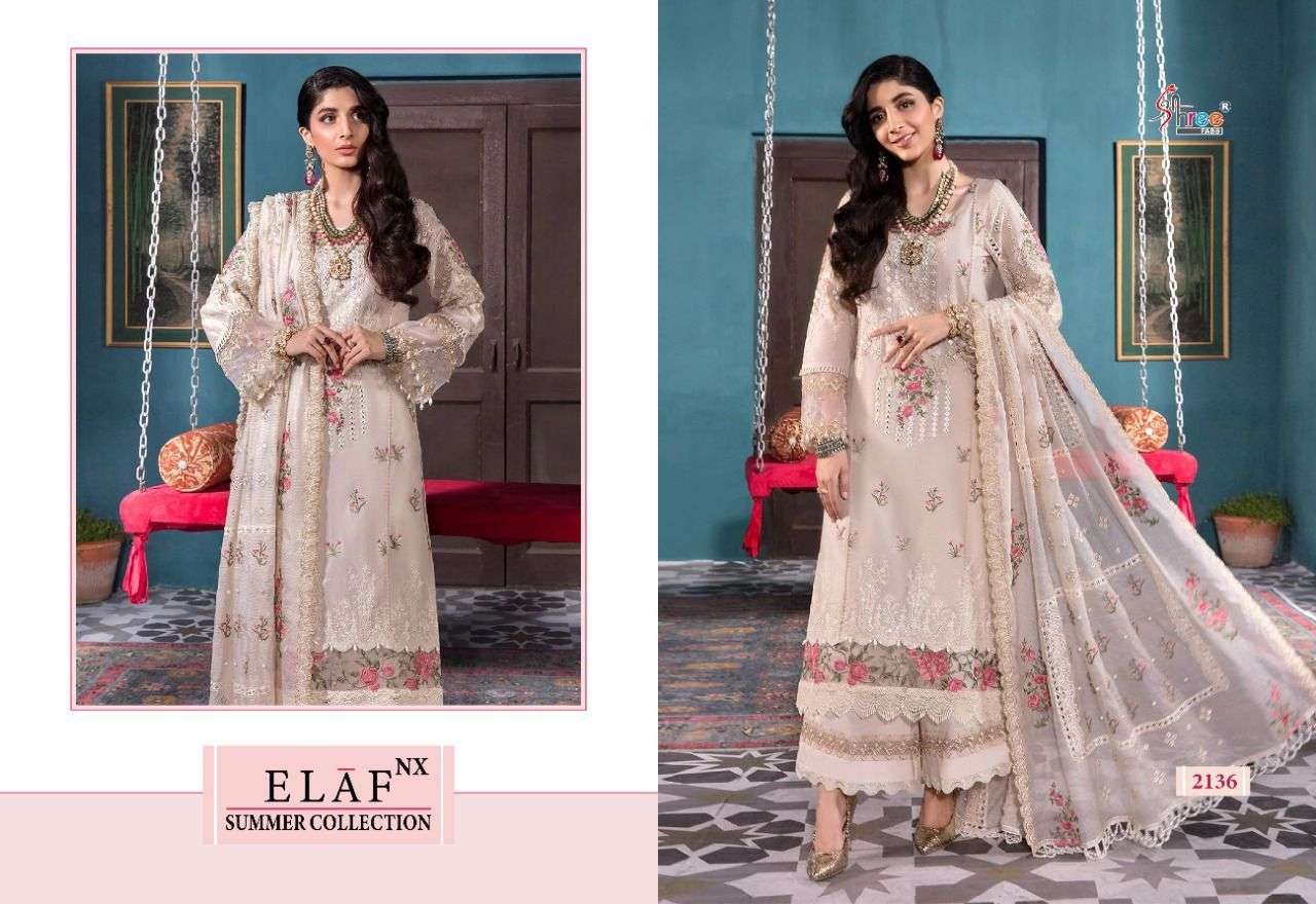 SHREE FABS PRESENT ELAF NX SUMMER COLLECTION EMBROIDERED PAKISTANI SUITS IN WHOLESALE PRICE IN SURAT - SAI DRESSES