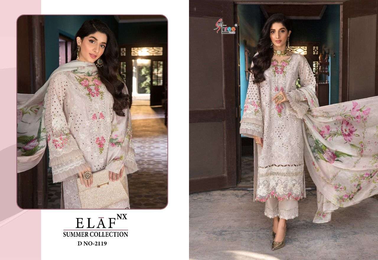 SHREE FABS PRESENT ELAF NX SUMMER COLLECTION EMBROIDERED PAKISTANI SUITS IN WHOLESALE PRICE IN SURAT - SAI DRESSES