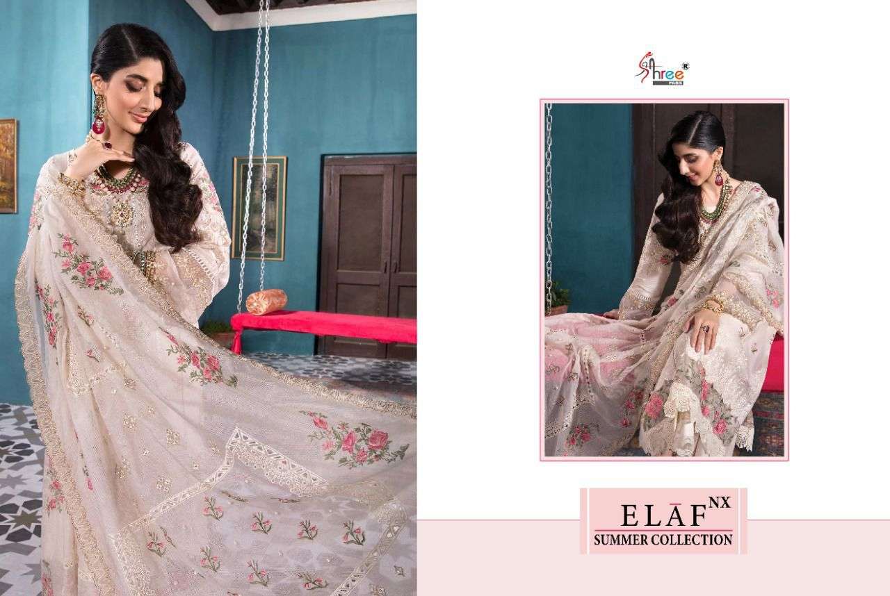 SHREE FABS PRESENT ELAF NX SUMMER COLLECTION EMBROIDERED PAKISTANI SUITS IN WHOLESALE PRICE IN SURAT - SAI DRESSES