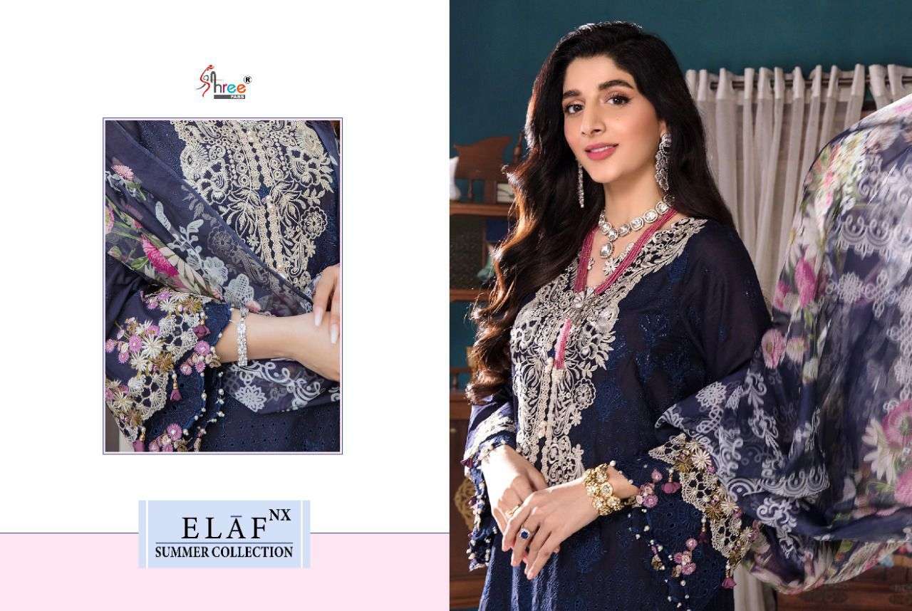 SHREE FABS PRESENT ELAF NX SUMMER COLLECTION EMBROIDERED PAKISTANI SUITS IN WHOLESALE PRICE IN SURAT - SAI DRESSES