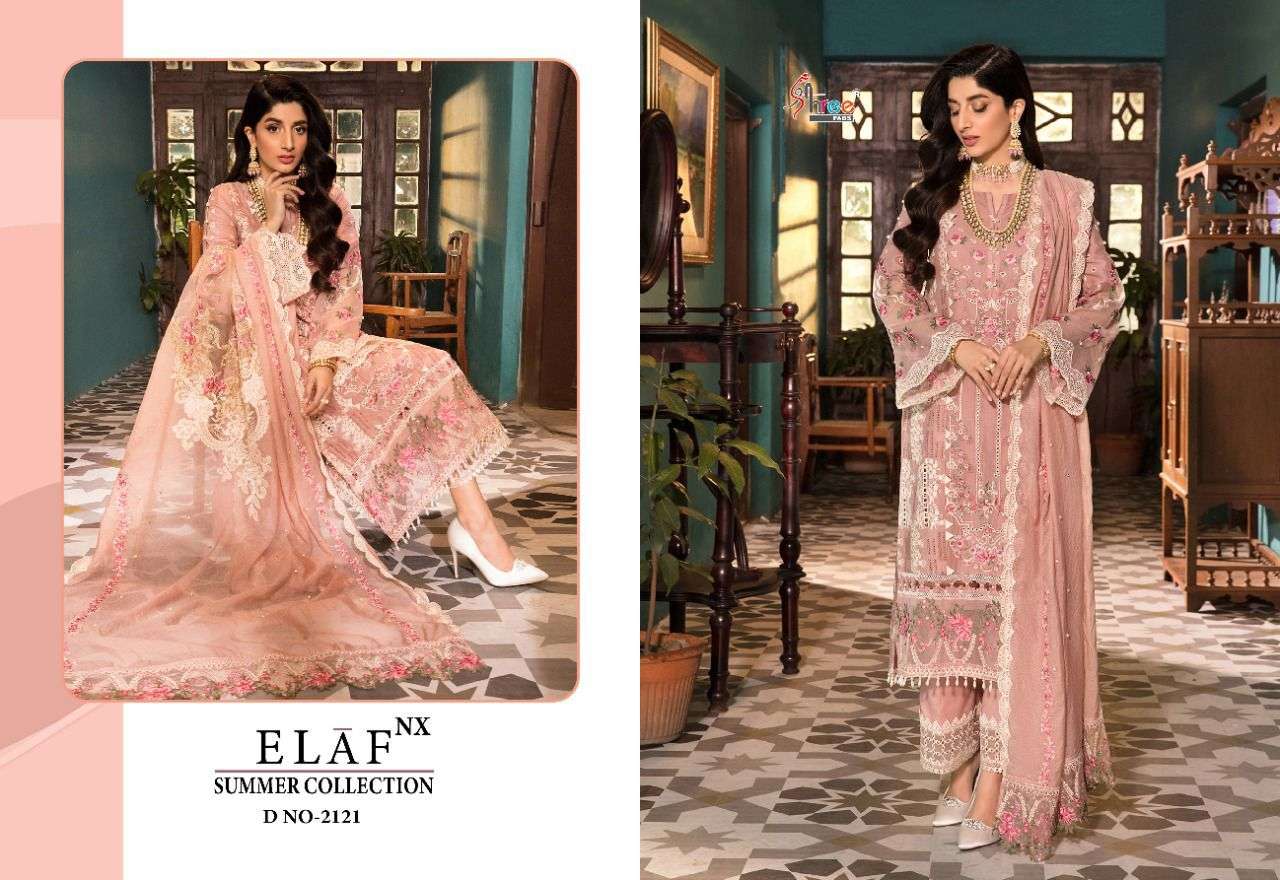 SHREE FABS PRESENT ELAF NX SUMMER COLLECTION EMBROIDERED PAKISTANI SUITS IN WHOLESALE PRICE IN SURAT - SAI DRESSES