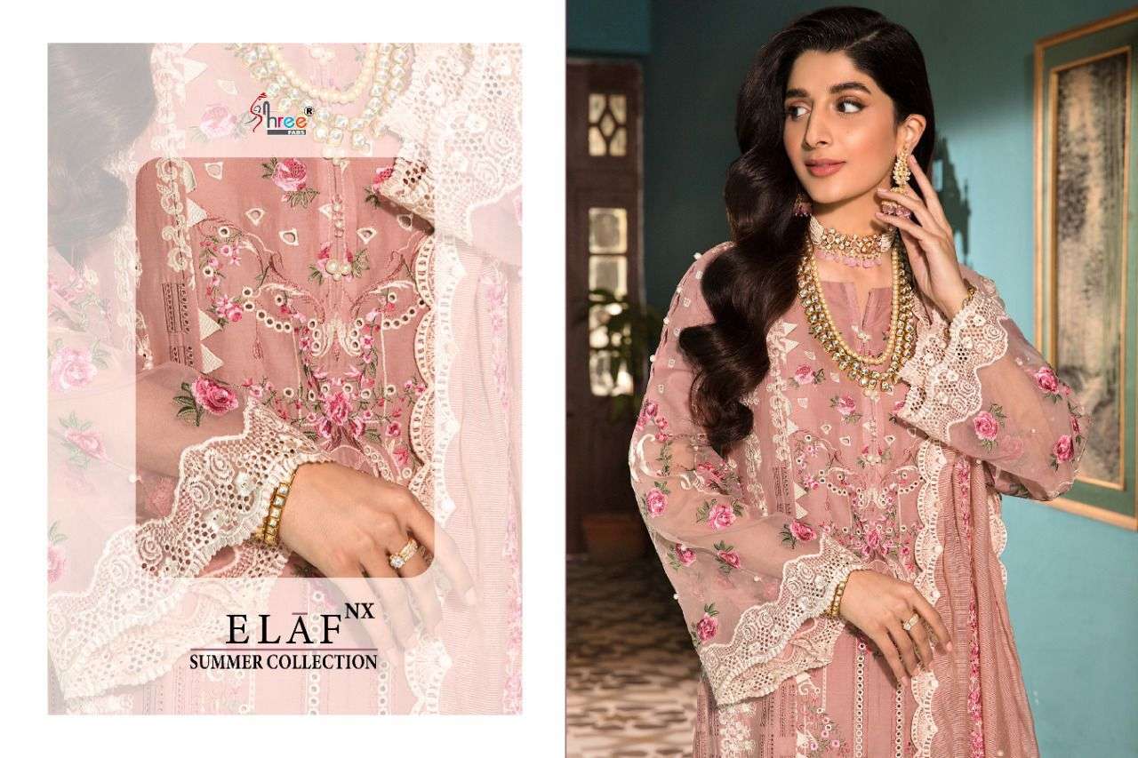 SHREE FABS PRESENT ELAF NX SUMMER COLLECTION EMBROIDERED PAKISTANI SUITS IN WHOLESALE PRICE IN SURAT - SAI DRESSES