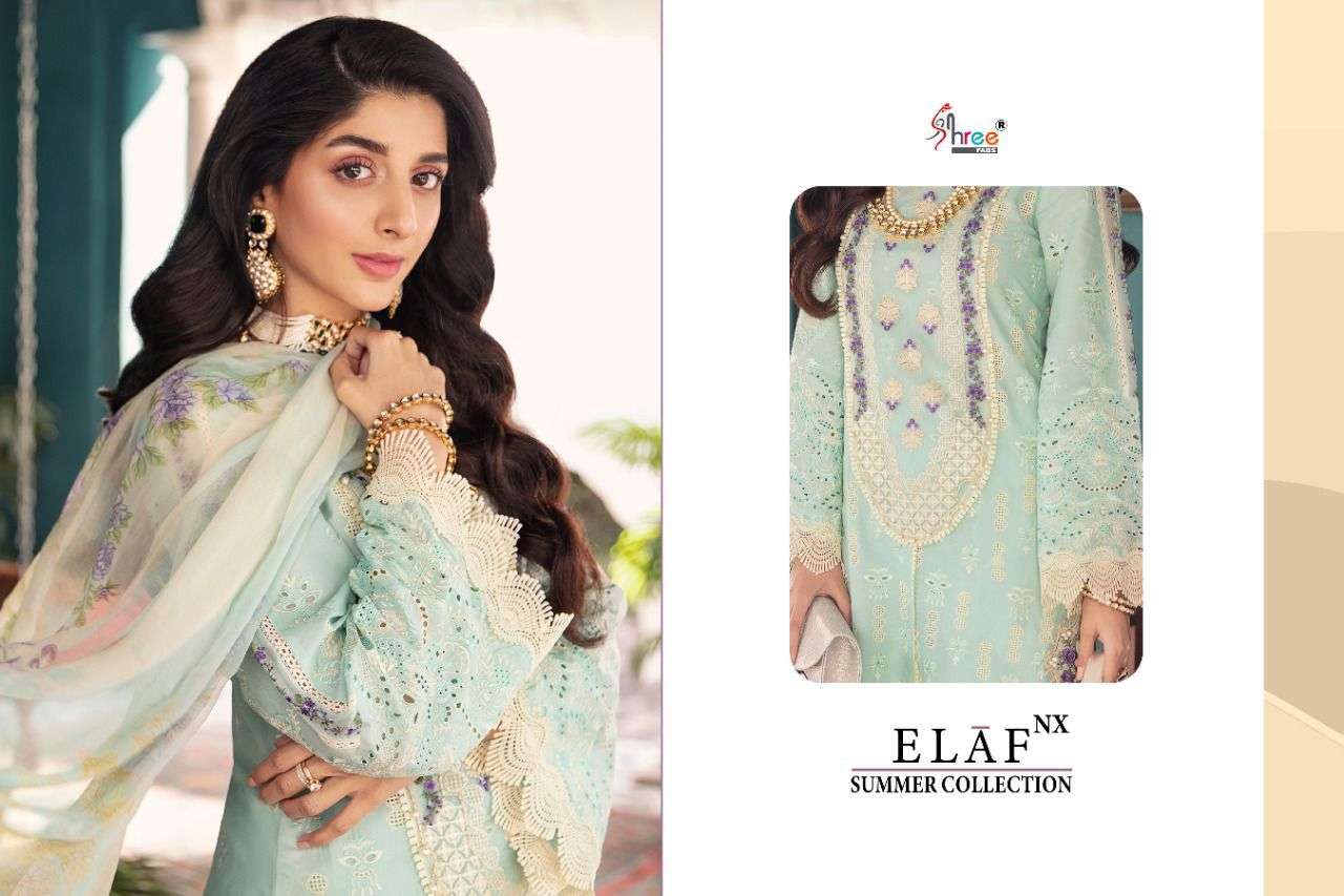 SHREE FABS PRESENT ELAF NX SUMMER COLLECTION EMBROIDERED PAKISTANI SUITS IN WHOLESALE PRICE IN SURAT - SAI DRESSES