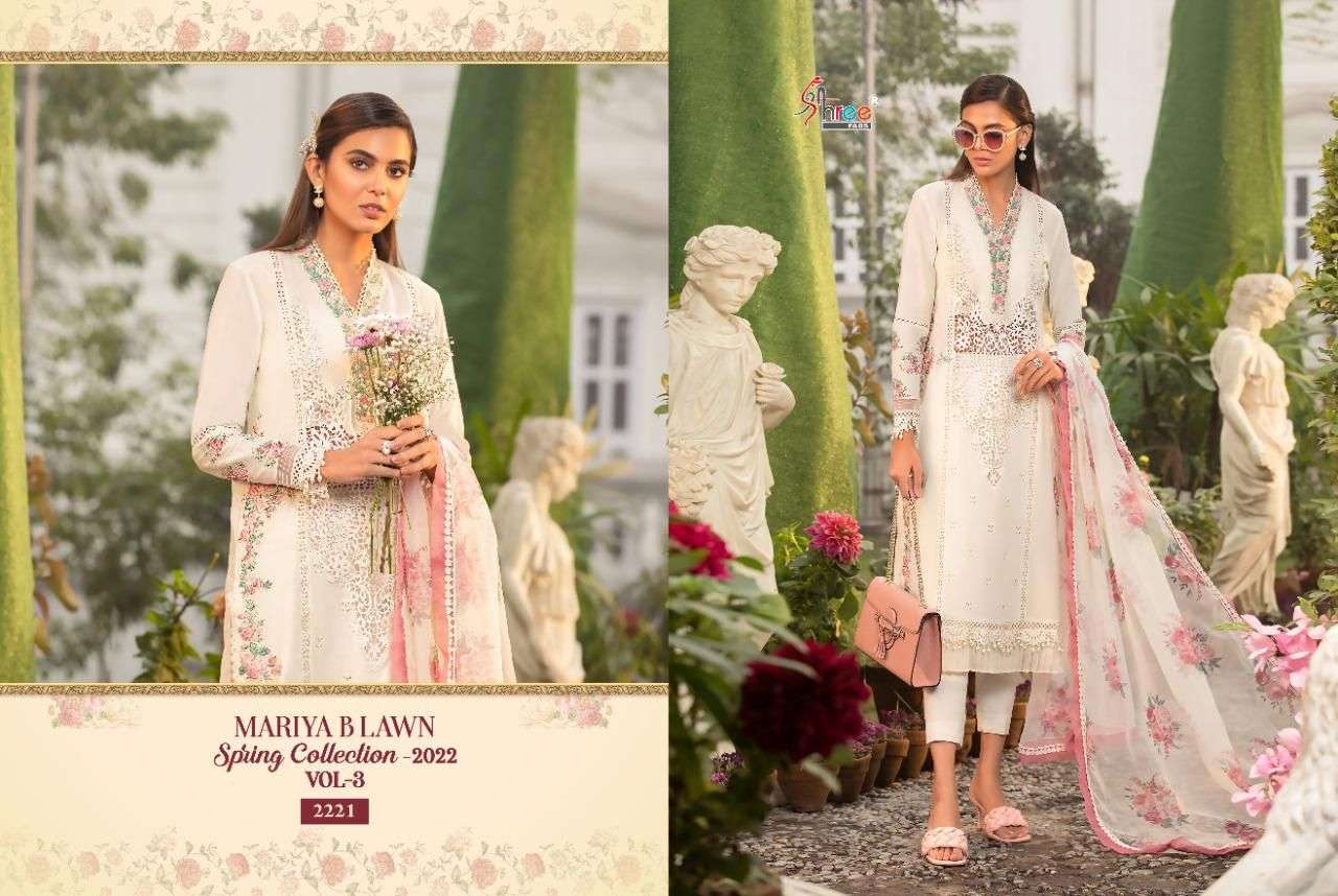 SHREE FABS PRESENT MARIYA B LAWN SPRING COLLECTION 2022 VOL 3 PAKISTANI SUITS IN WHOLESALE PRICE IN SURAT - SAI DRESSES