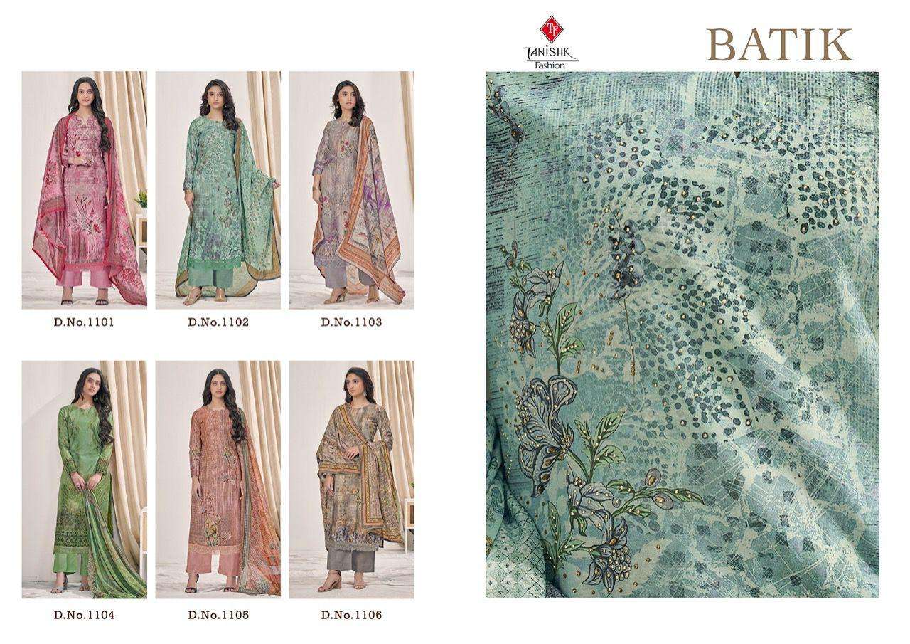 TANISHK FASHION PRESENT BATIK PURE MUSLIN DESIGNER DRESS MATERIALS IN WHOLESALE PRICE IN SURAT - SAI DRESSES