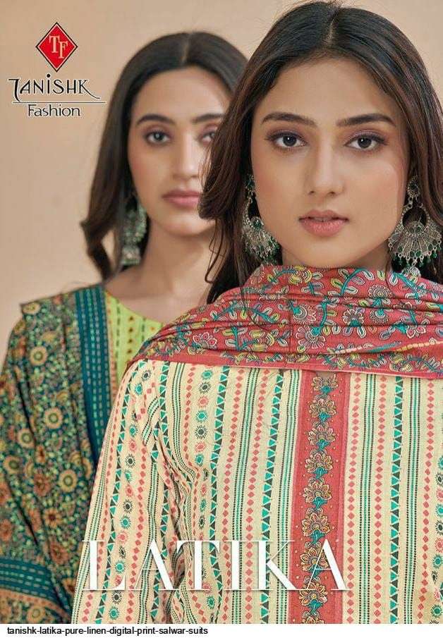 TANISHK FASHION PRESENT LATIKA PURE LINEN DIGITAL PRINTED SALWAR SUITS IN WHOLESALE PRICE IN SURAT - SAI DRESSES