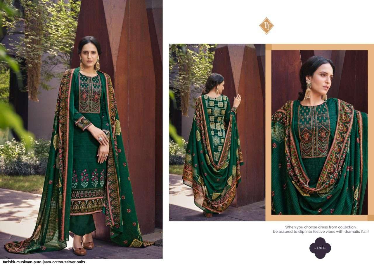 TANISHK FASHION PRESENT MUSKAAN PURE JAAM COTTON DESIGNER SALWAR SUITS IN WHOLESALE PRICE IN SURAT - SAI DRESSES