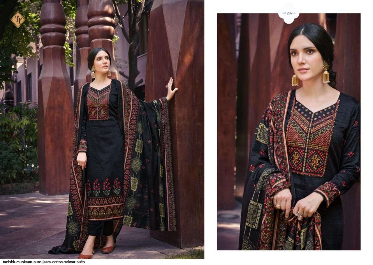 TANISHK FASHION PRESENT MUSKAAN PURE JAAM COTTON DESIGNER SALWAR SUITS IN WHOLESALE PRICE IN SURAT - SAI DRESSES