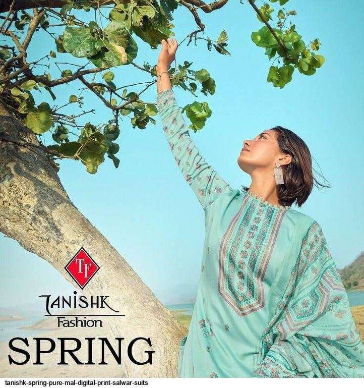 TANISHK FASHION PRESENT SPRING DIGITAL PRINT WITH HANDWORK DESIGNER SUITS IN WHOLESALE PRICE IN SURAT - SAI DRESSES