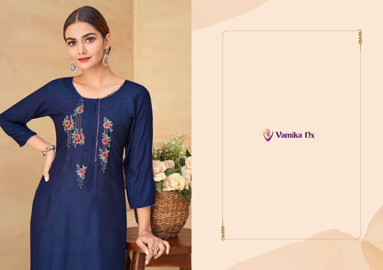 VAMIKA NX PRESENT PLAZO VOL 1 RAYON FANCY KURTI WITH PLAZZO PAIR IN WHOLESALE PRICE IN SURAT - SAI DRESSES