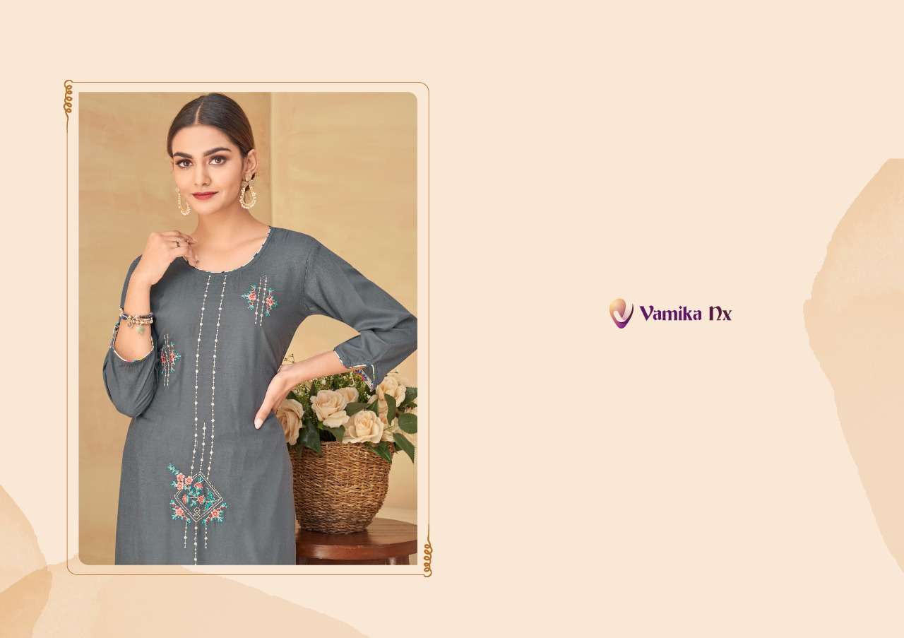 VAMIKA NX PRESENT PLAZO VOL 1 RAYON FANCY KURTI WITH PLAZZO PAIR IN WHOLESALE PRICE IN SURAT - SAI DRESSES
