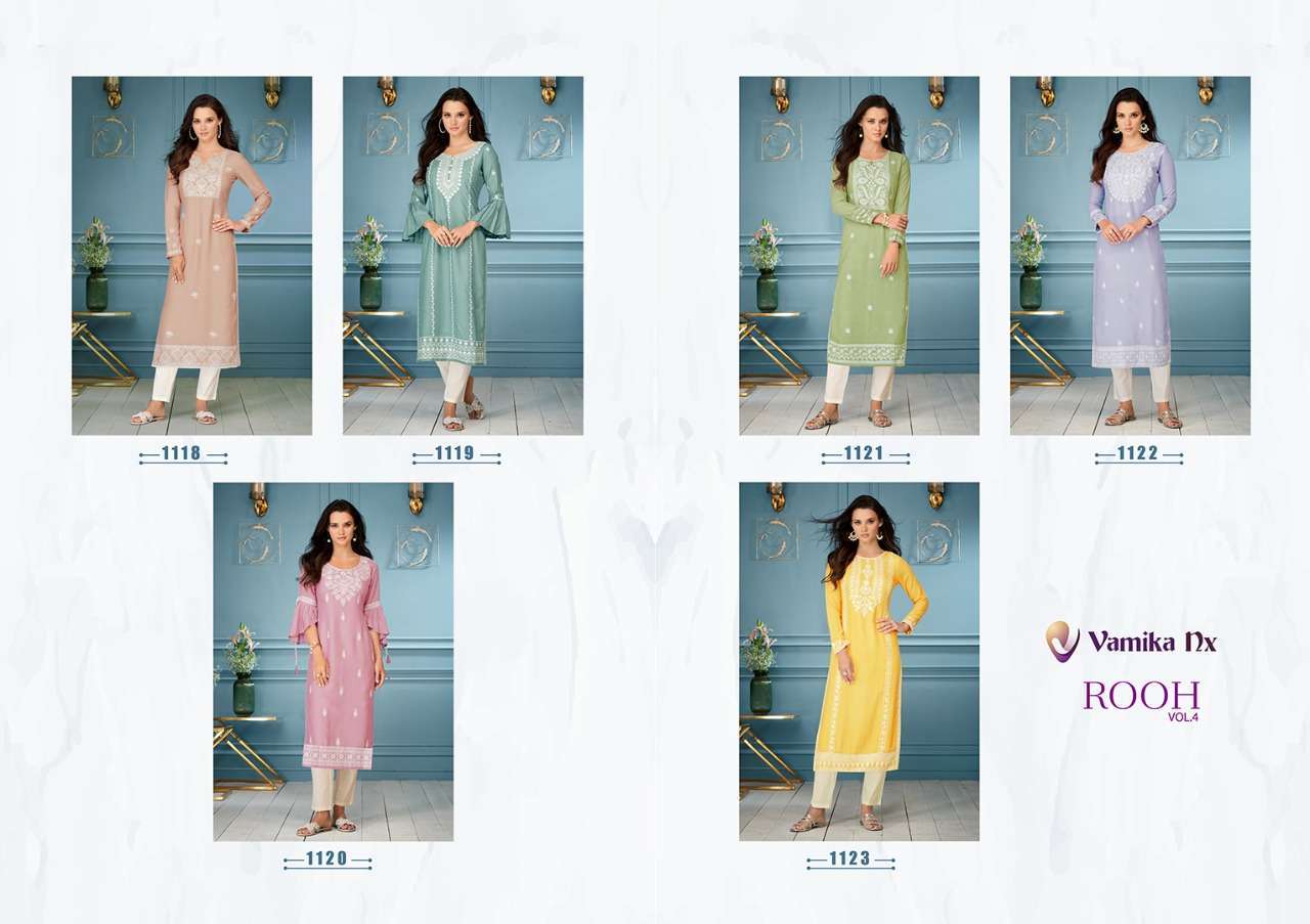 VAMIKA NX PRESENT ROOH VOL 4 FANCY KURTI WITH PANT IN WHOLESALE PRICE IN SURAT - SAI DRESSES