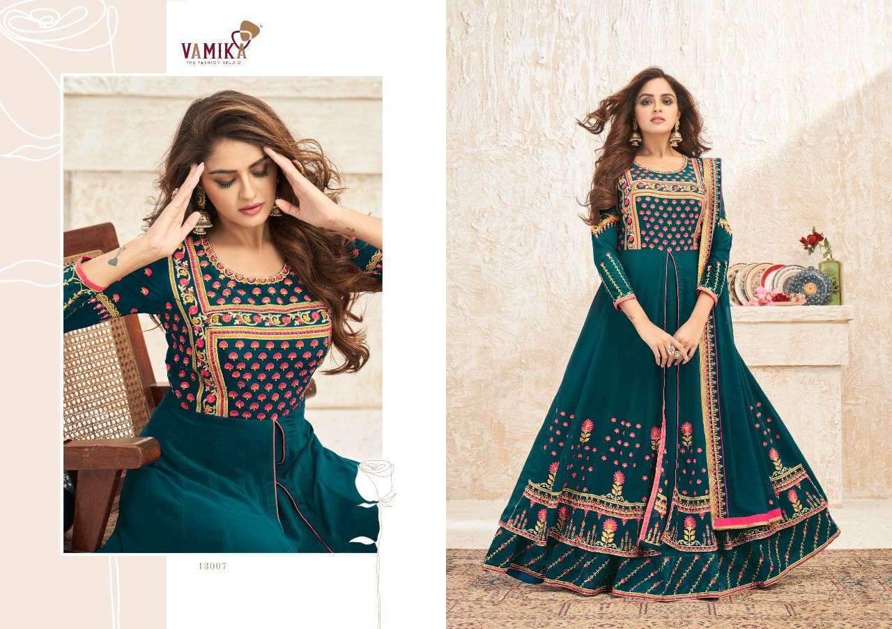 VAMIKA PRESENT ELEGANT VOL 2 READYMADE GEORGETTE DESIGNER SUITS IN WHOLESALE PRICE IN SURAT - SAI DRESSES