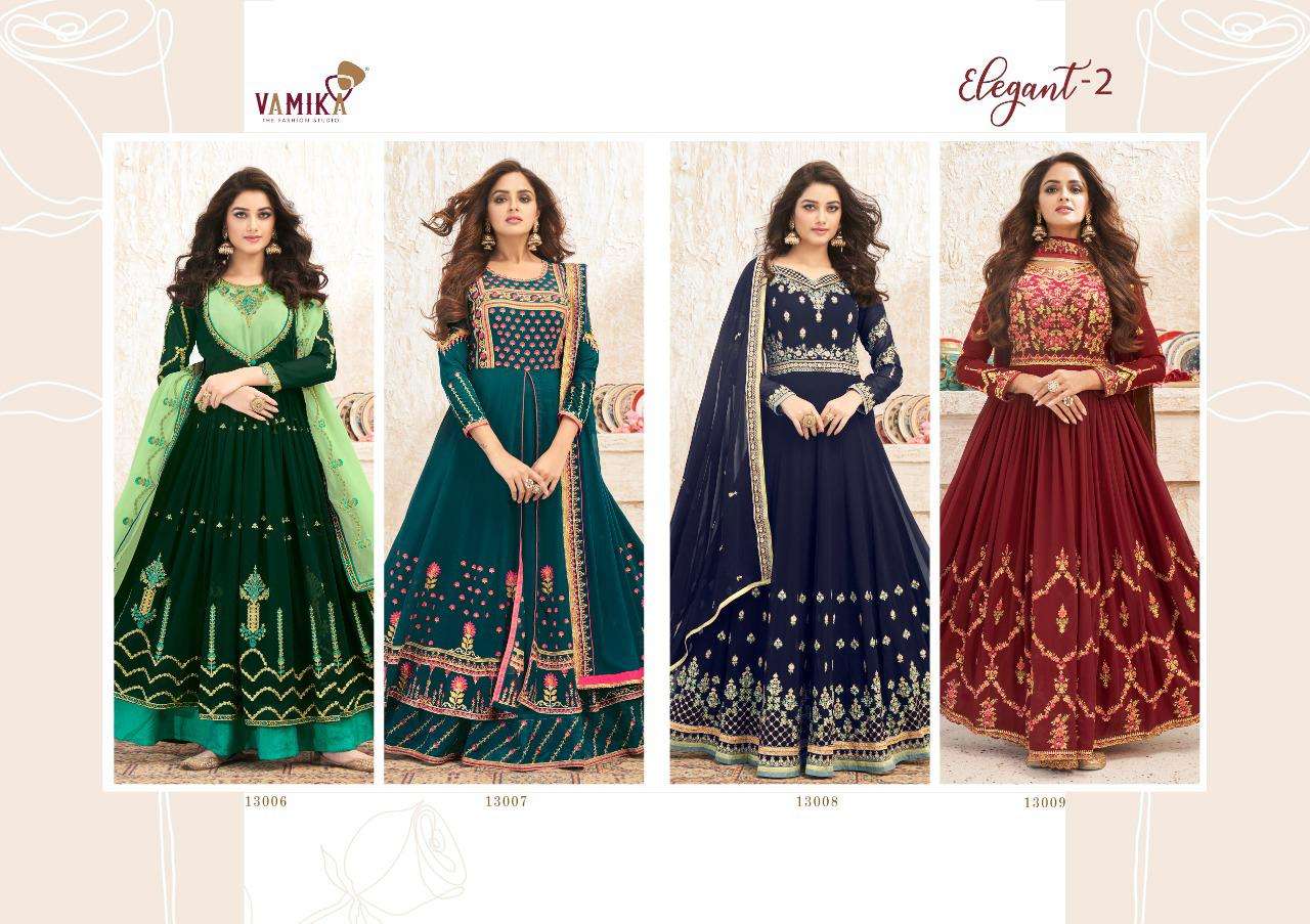 VAMIKA PRESENT ELEGANT VOL 2 READYMADE GEORGETTE DESIGNER SUITS IN WHOLESALE PRICE IN SURAT - SAI DRESSES