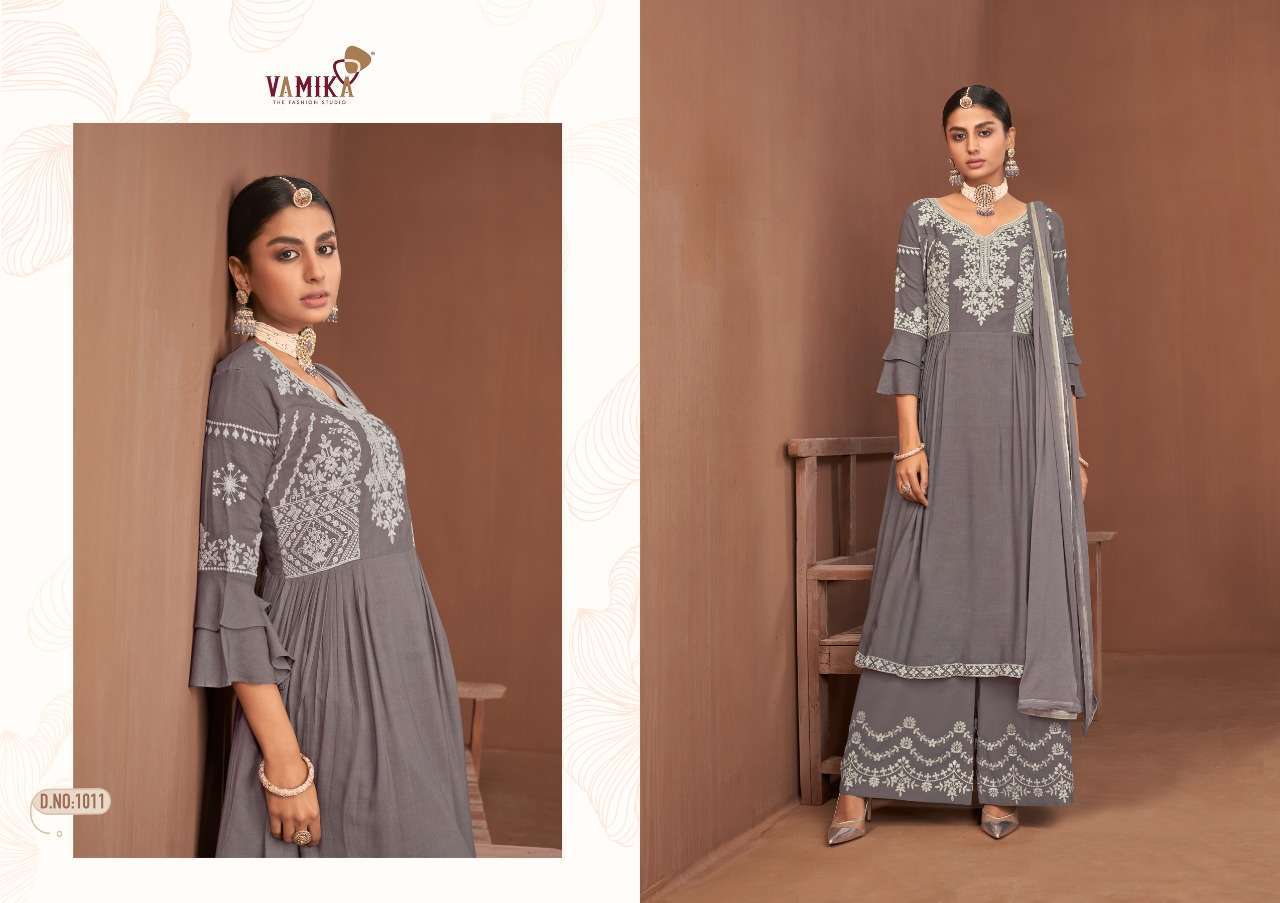 VAMIKA PRESENT LAKHNAVI VOL-2 FULL STITCHED DESIGNER SUITS IN WHOLESALE PRICE IN SURAT - SAI DRESSES 