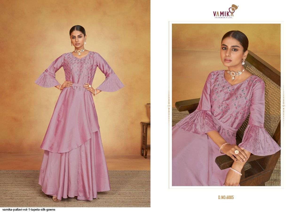 VAMIKA PRESENT PALLAVI VOL 1 READYMADE SILK DESIGNER GOWNS IN WHOLESALE PRICE IN SURAT - SAI DRESSES