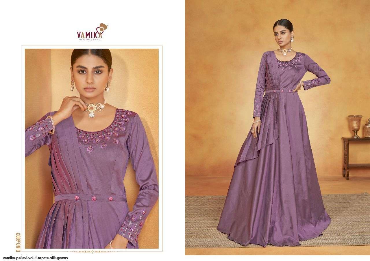 VAMIKA PRESENT PALLAVI VOL 1 READYMADE SILK DESIGNER GOWNS IN WHOLESALE PRICE IN SURAT - SAI DRESSES