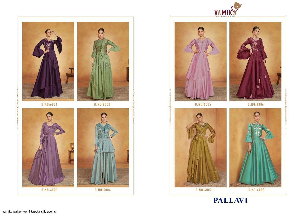VAMIKA PRESENT PALLAVI VOL 1 READYMADE SILK DESIGNER GOWNS IN WHOLESALE PRICE IN SURAT - SAI DRESSES