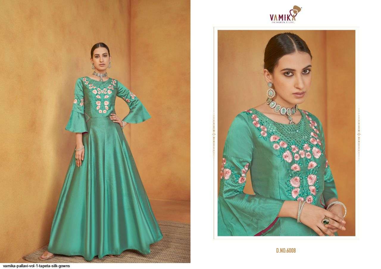 VAMIKA PRESENT PALLAVI VOL 1 READYMADE SILK DESIGNER GOWNS IN WHOLESALE PRICE IN SURAT - SAI DRESSES
