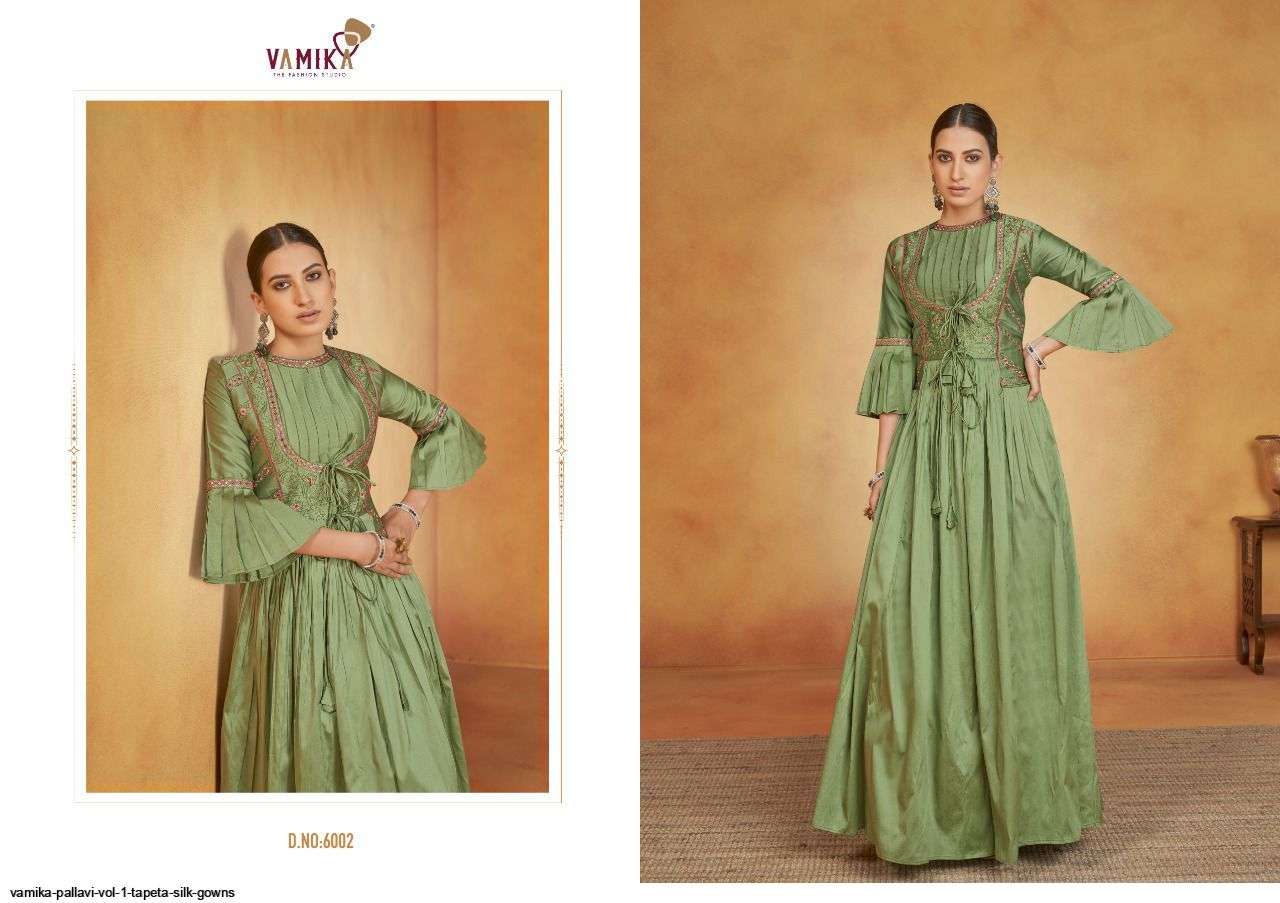 VAMIKA PRESENT PALLAVI VOL 1 READYMADE SILK DESIGNER GOWNS IN WHOLESALE PRICE IN SURAT - SAI DRESSES
