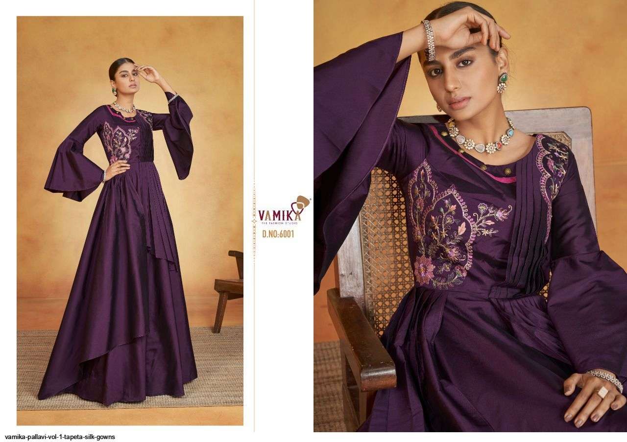 VAMIKA PRESENT PALLAVI VOL 1 READYMADE SILK DESIGNER GOWNS IN WHOLESALE PRICE IN SURAT - SAI DRESSES