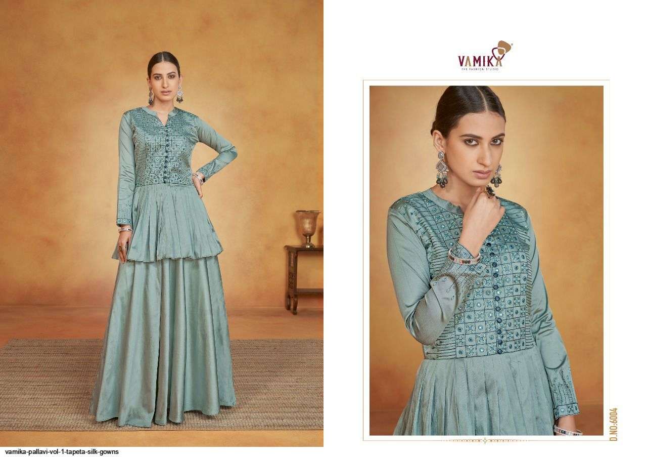 VAMIKA PRESENT PALLAVI VOL 1 READYMADE SILK DESIGNER GOWNS IN WHOLESALE PRICE IN SURAT - SAI DRESSES