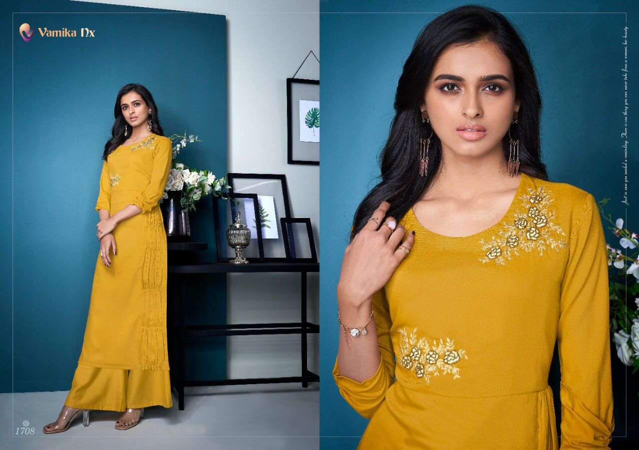 VAMIKA NX PRESENT SHAYNA DESIGNER KURTI WITH PLAZO IN WHOLESALE PRICE IN SURAT - SAI DRESSES