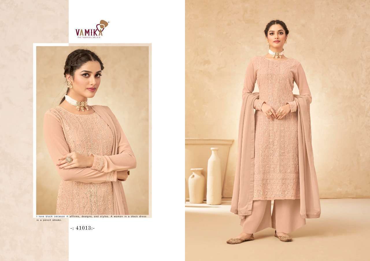 VAMIKA PRESENT SIMONA VOL-5 GEORGETTE FULL STITCHED SALWAR SUITS IN WHOLESALE PRICE IN SURAT - SAI DRESSES