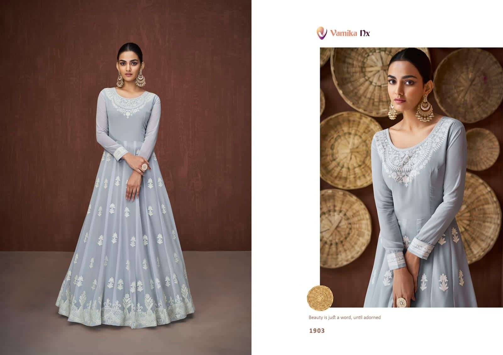 VAMIKA NX PRESENT SIYA READYMADE PURE GEORGETTE LONG DESIGNER GOWN COLLECTION IN WHOLESALE PRICE IN SURAT - SAI DRESSES