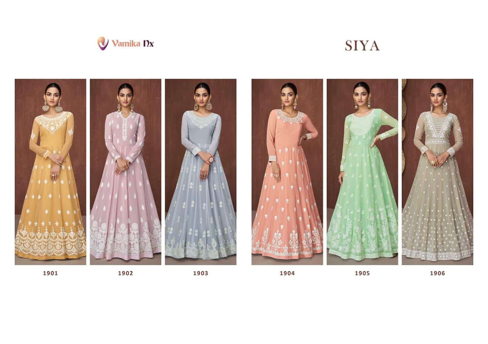 VAMIKA NX PRESENT SIYA READYMADE PURE GEORGETTE LONG DESIGNER GOWN COLLECTION IN WHOLESALE PRICE IN SURAT - SAI DRESSES