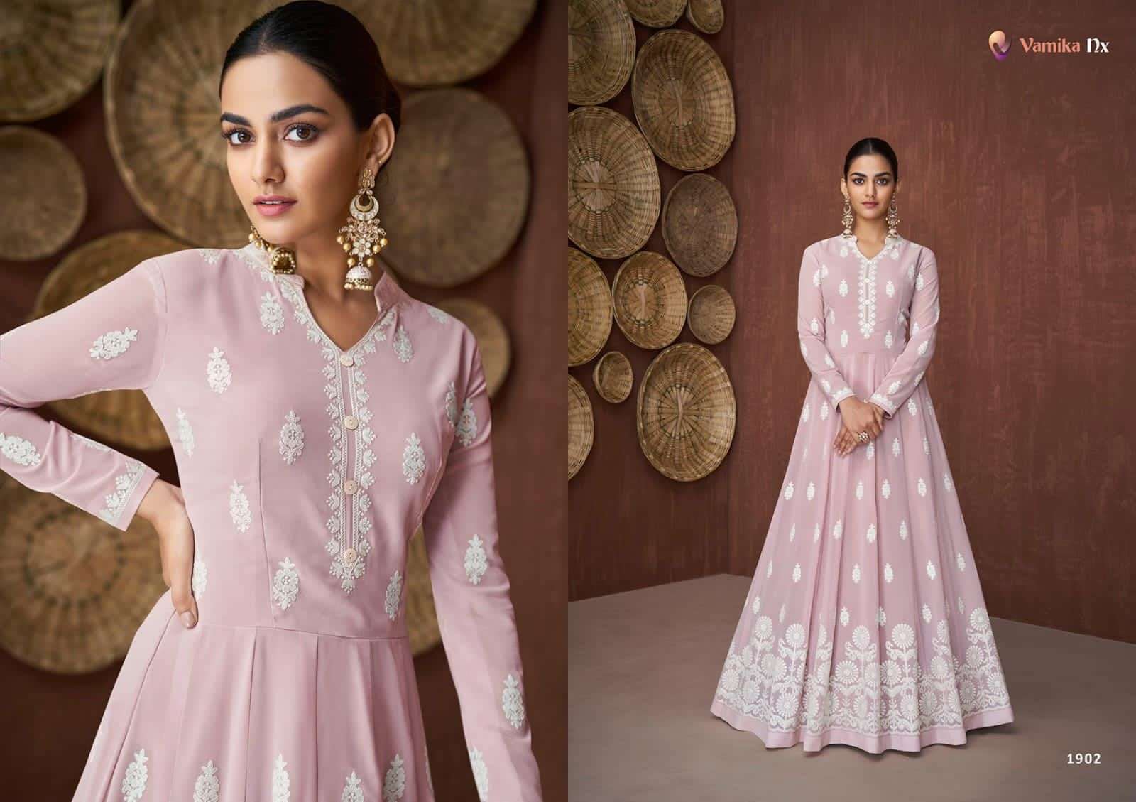 VAMIKA NX PRESENT SIYA READYMADE PURE GEORGETTE LONG DESIGNER GOWN COLLECTION IN WHOLESALE PRICE IN SURAT - SAI DRESSES