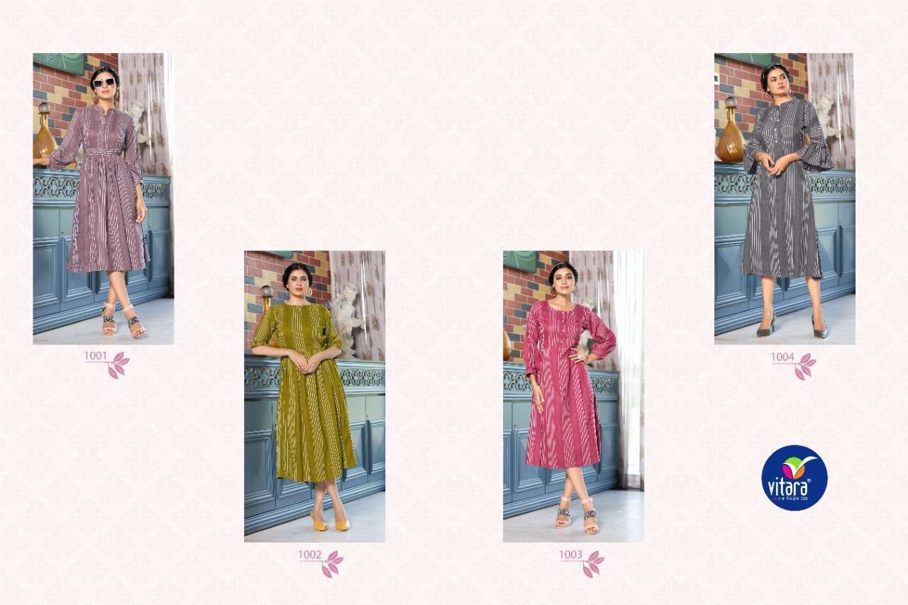 VITARA FASHION PRESENT ARMANI KADAMBARI SILK DESIGNER STYLE FANCY KURTIS COLLECTION IN WHOLESALE PRICE IN SURAT - SAI DRESSES