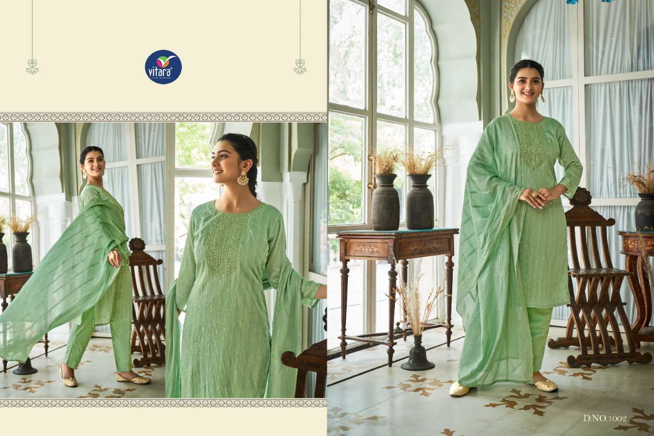 VITARA FASHION PRESENT TYOHAR READY TO WEAR EXCLUSIVE DESIGNER KURTI PANT WITH DUPATTA IN WHOLESALE PRICE IN SURAT - SAI DRESSES