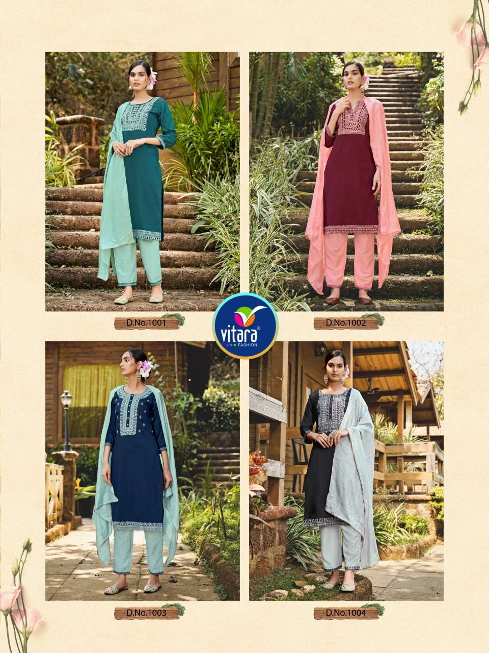 VITARA FASHION PRESENT VRINDA FANCY COTTON SALWAR SUITS IN WHOLESALE PRICE IN SURAT - SAI DRESSES